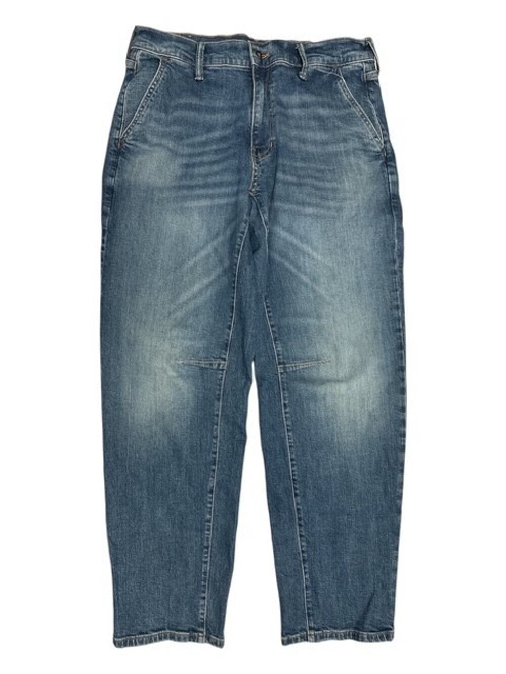 Mutual Weave Bowleg Jeans 32 Tall Blue Indigo Relaxed Hip Thigh Taper Leg 32x32
